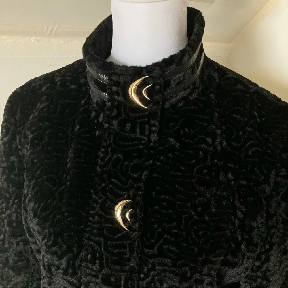 KENZO Paris Black Velour Velvet Gold & Strappy Jacket size XL - Picture 5 of 12